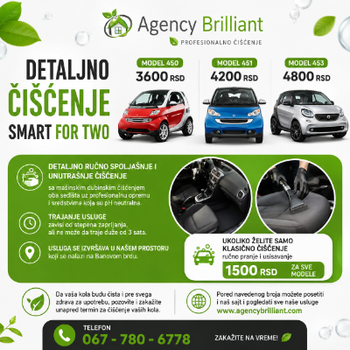 Detaljno čišćenje automobila Smart ForTwo